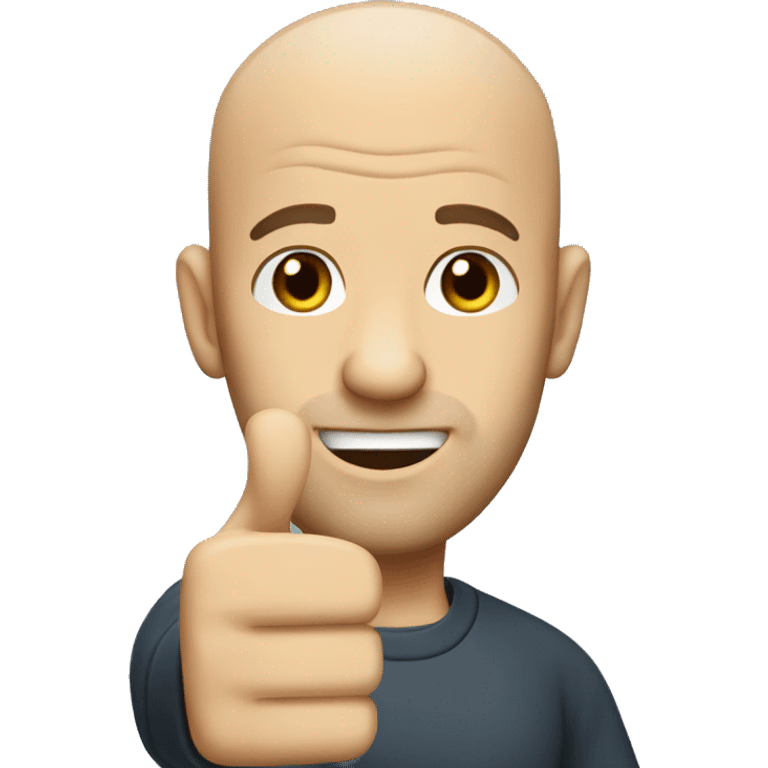 bald guy with stubble beard holding thumbs up emoji