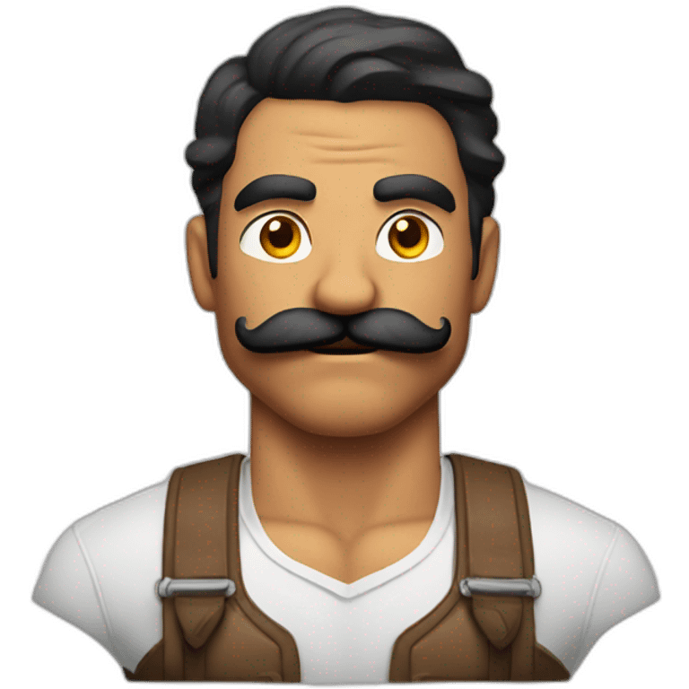 Muscles mustache expressive Cuban man emoji