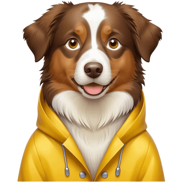 Aussie dog wearing raincoat  emoji