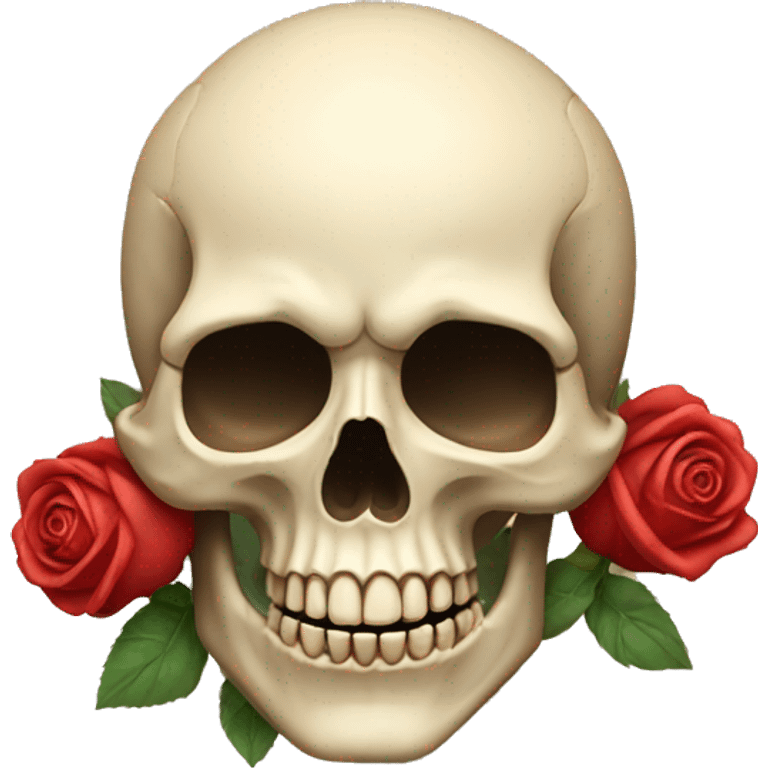 Skull with roses on top left emoji