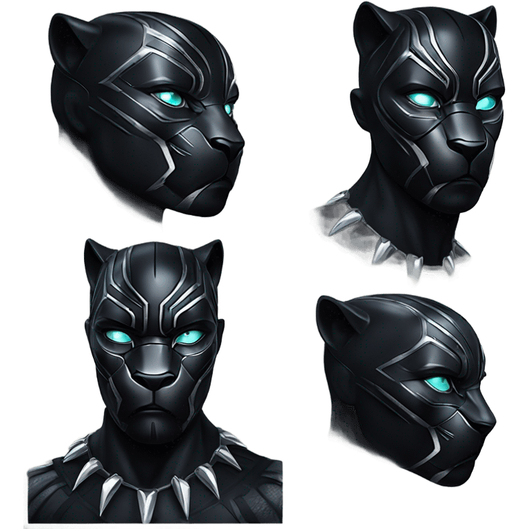 Hyper realistic black panther glowing emoji