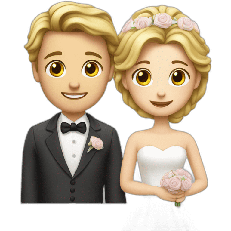 Ein Junge und ein Mädchen heiraten emoji