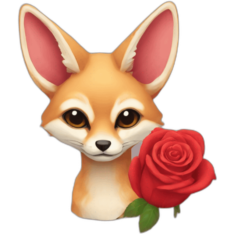 red fennec with rose emoji