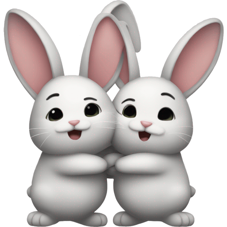 2 rabbits hugging  emoji