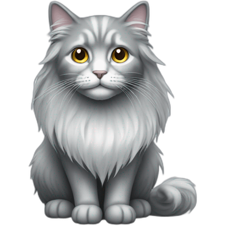 Long-haired silver gradient cat emoji