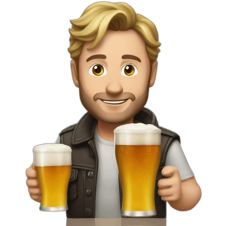 Leon musk whit bier emoji