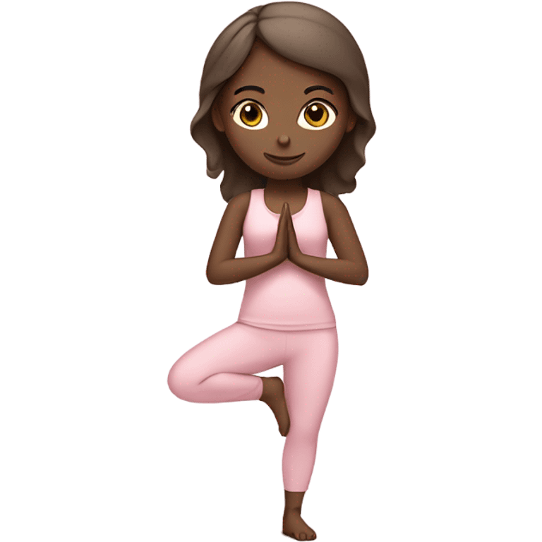 White brunette yoga girl light pink clothes  emoji