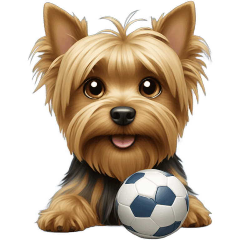 Yorkie with football  emoji