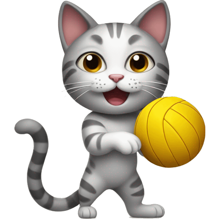 cat playing volleyball emoji