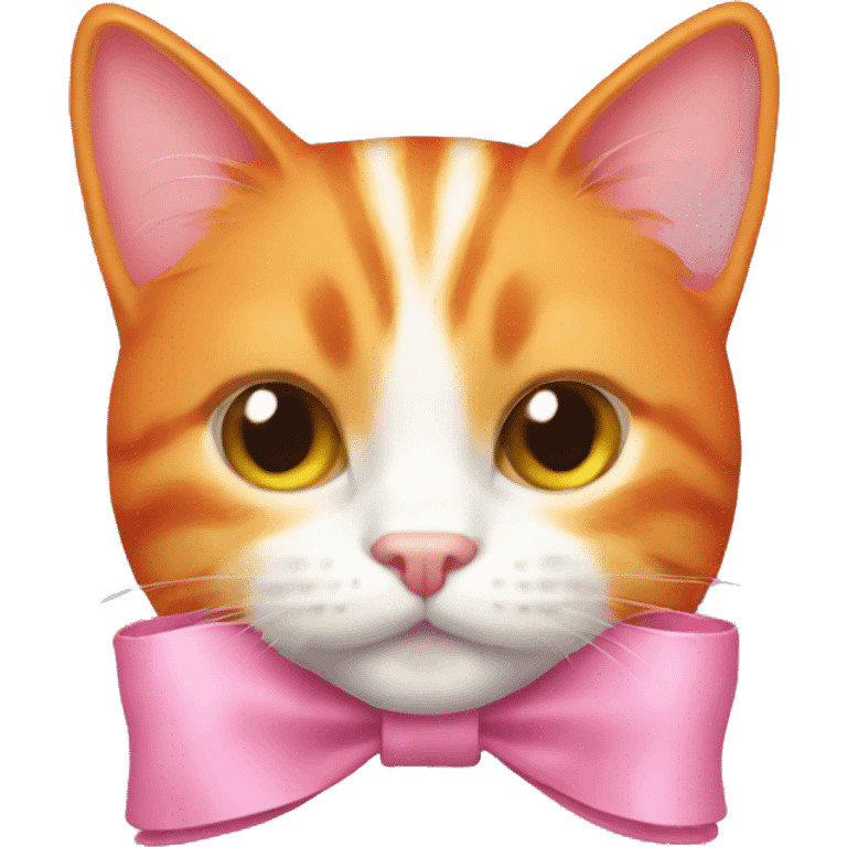 orange cat with pink bow emoji