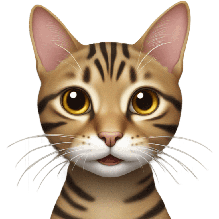 Tabby cat meowing loudly at door emoji