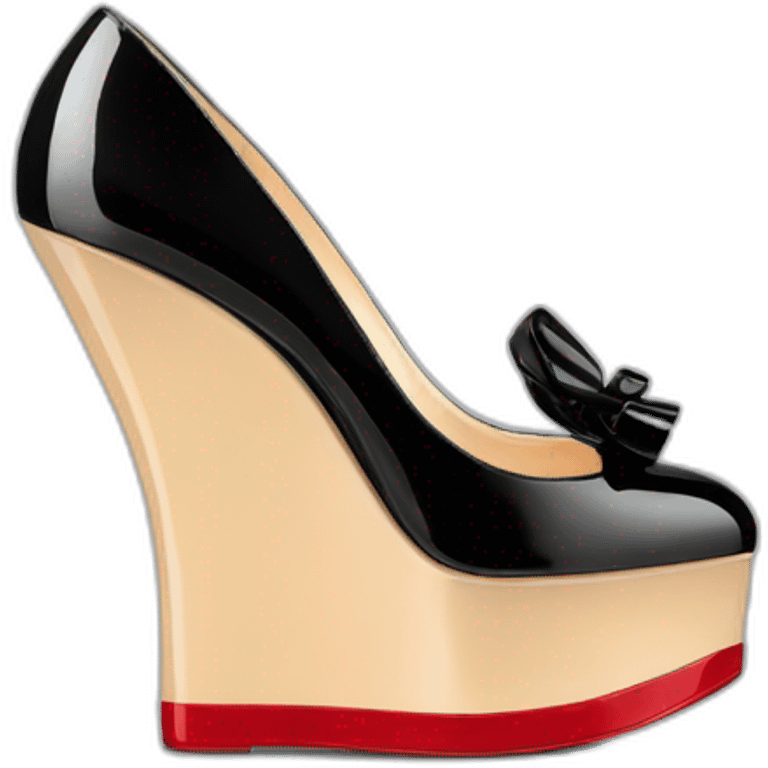 WEDGE heel LOUBOUTIN black PATENT emoji