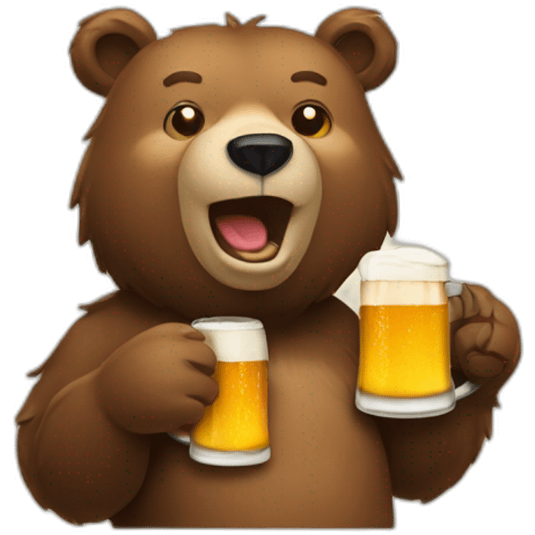 bear drinking a beer emoji