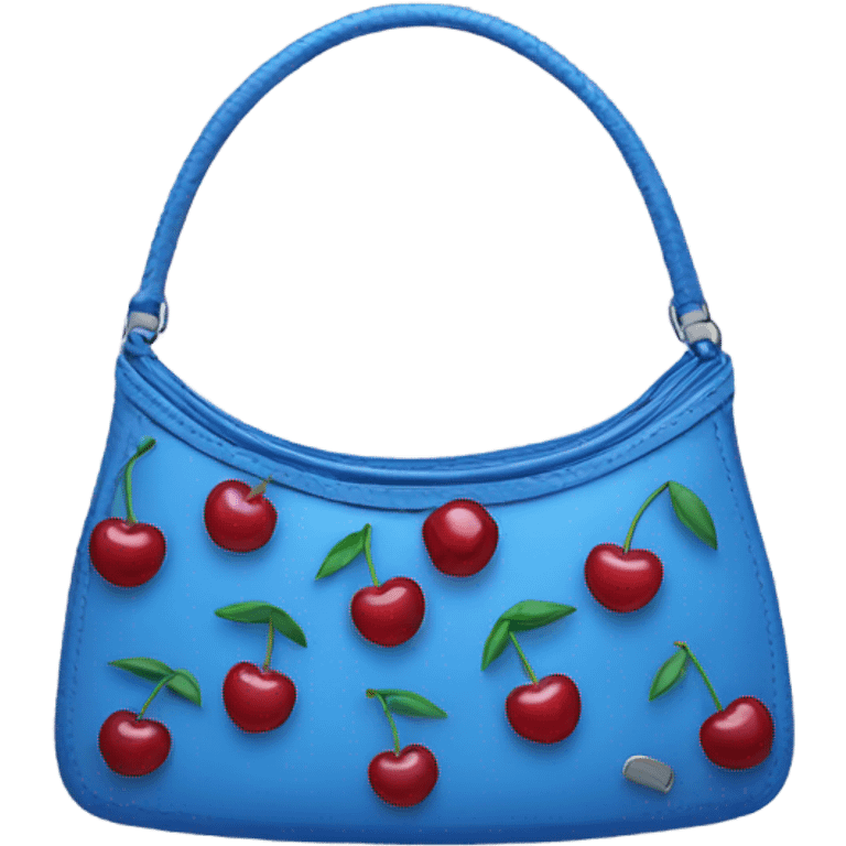 Blue purse with cherrys on it emoji