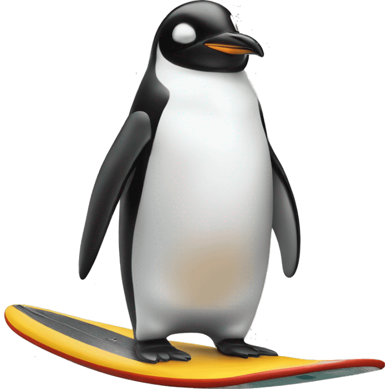 penguin on surfboard emoji