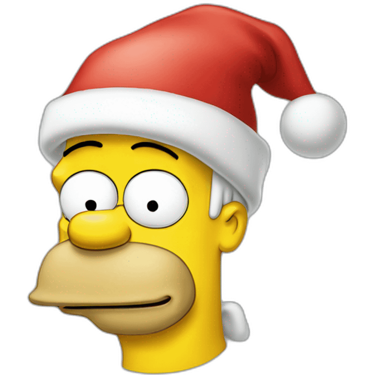 homer simpson with a Christmas hat emoji