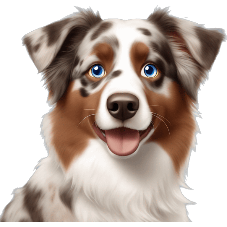 Australian Shepherd Red Merle with blue eyes emoji