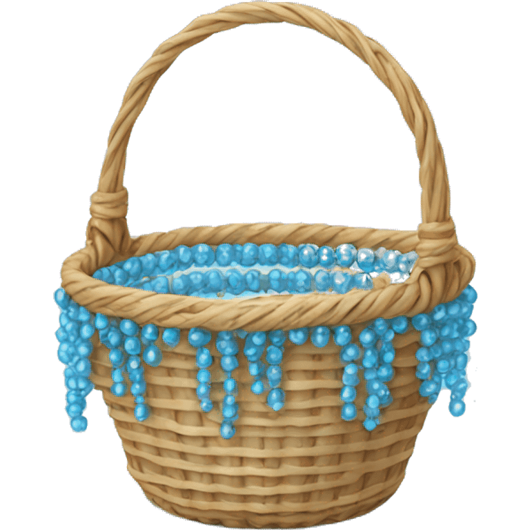 Sky Blue Basket with Beads emoji