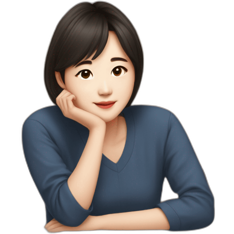 Kim Min-jeong watching romantic television emoji