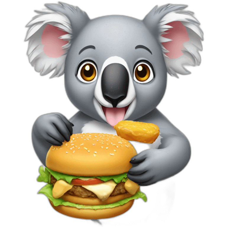 koala eating chicken burger emoji