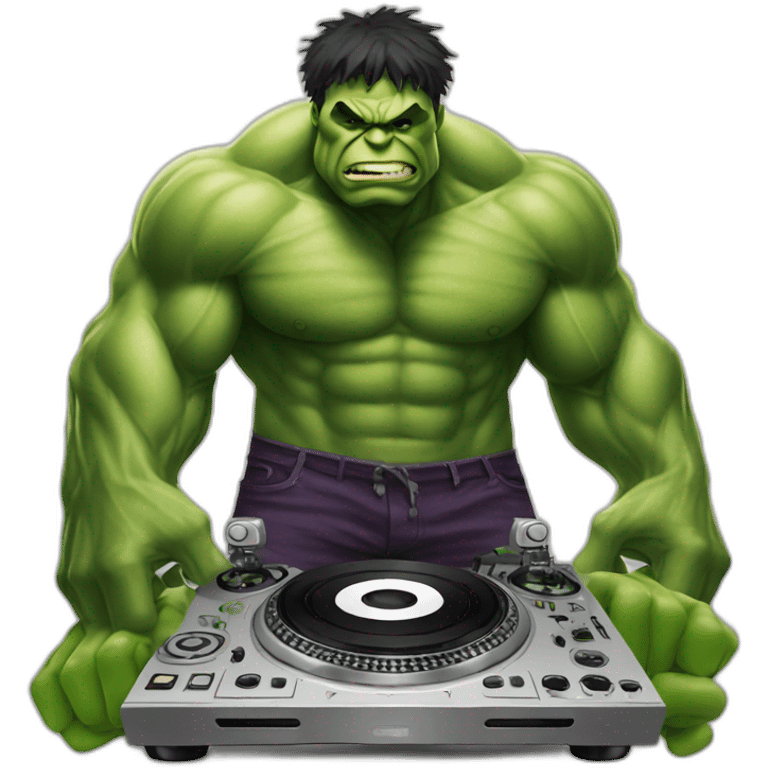 Hulk as a dj  emoji