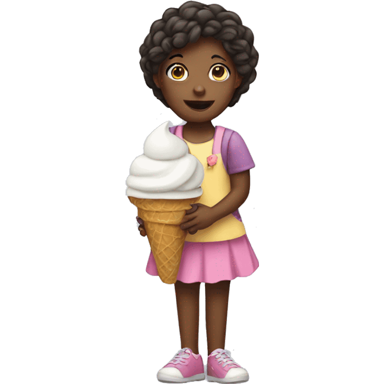 girl with ice cream emoji