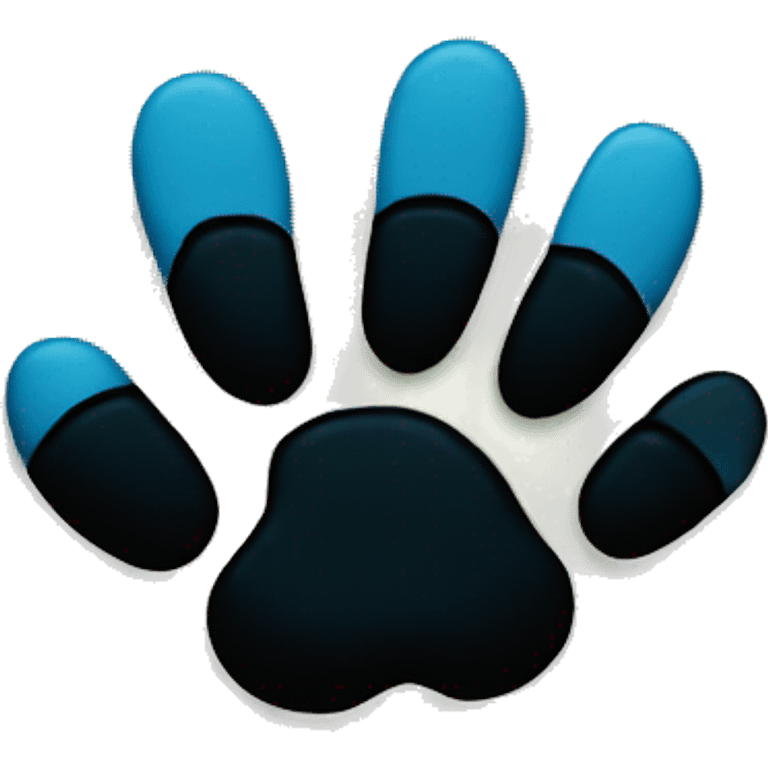 Baby blue square with a silhouette of a black panther paw in the middle emoji