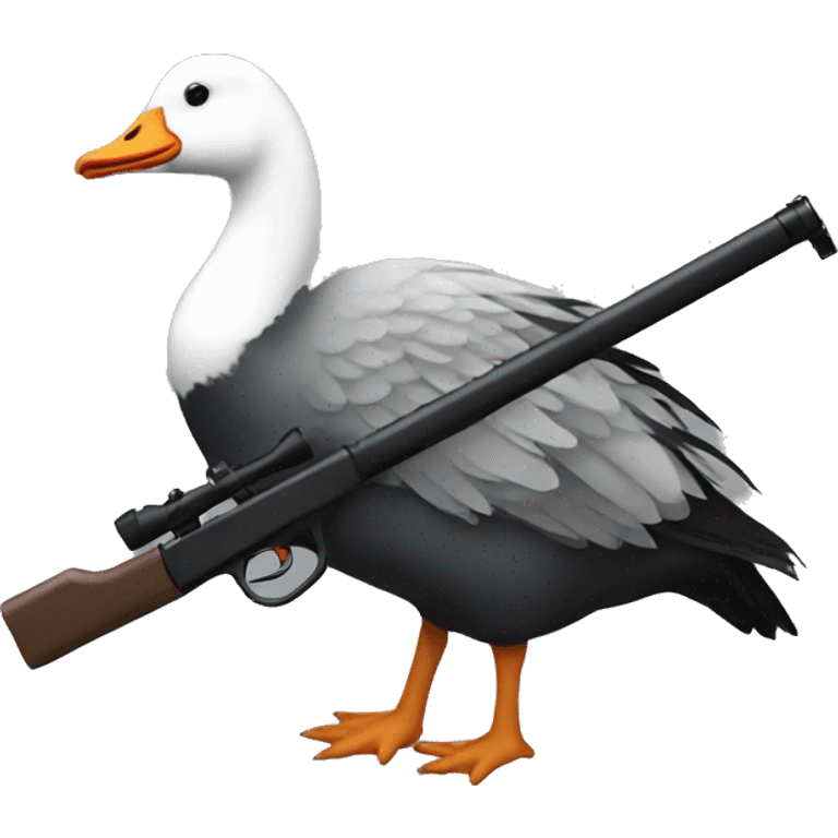 Emo goose with gun emoji