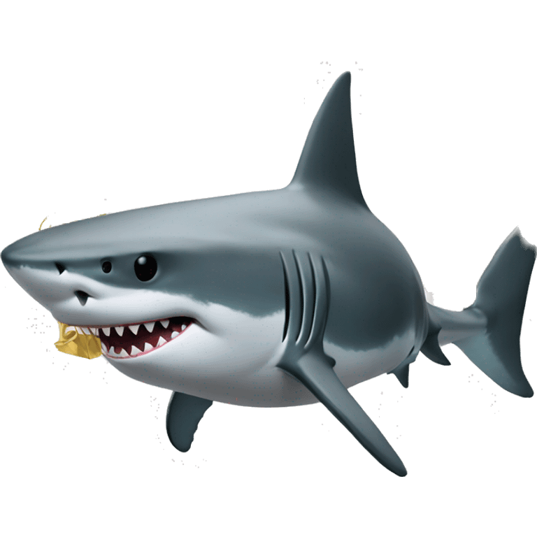 a shark made out of gold and a vr headset emoji