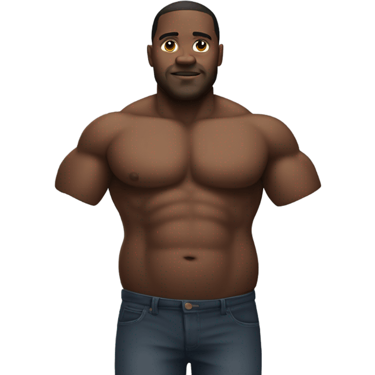 Big fat black man with developed gluteus Maximus emoji