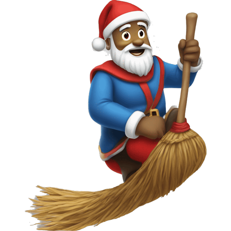 Santa riding a broom  emoji