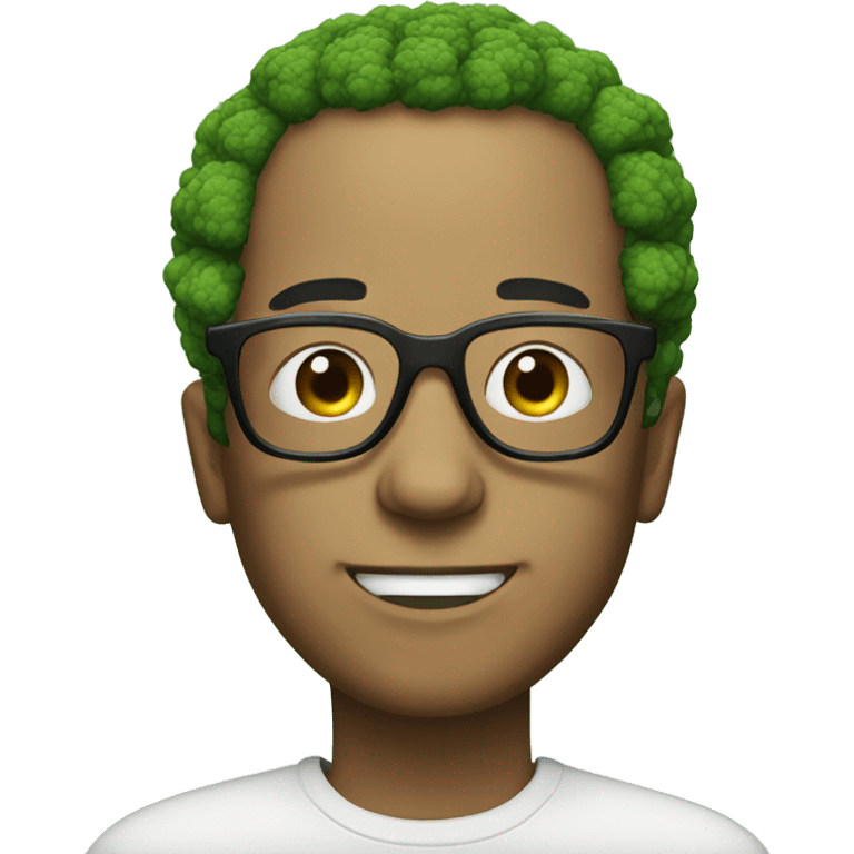 man with broccoli hair and glasses emoji