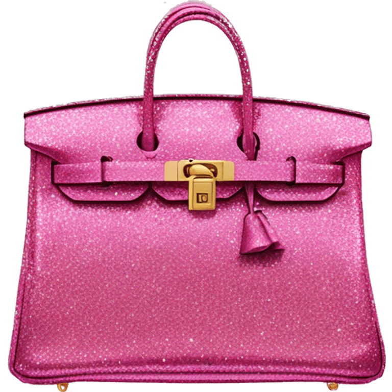 pink Hermes birkin bag glitter emoji