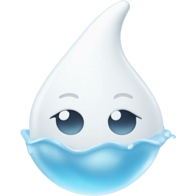 The white milky version of the water splash droplet emoji  emoji