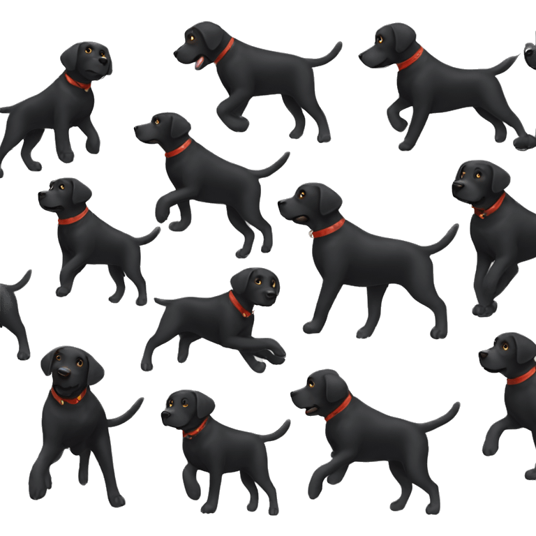 Dancing black Labrador  emoji