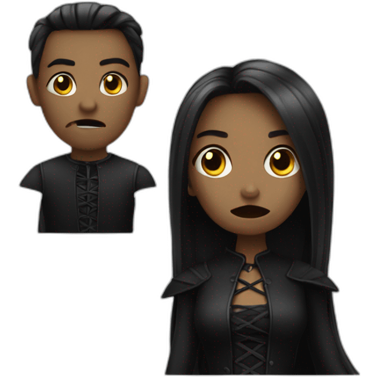 gothic girl cursing a man emoji