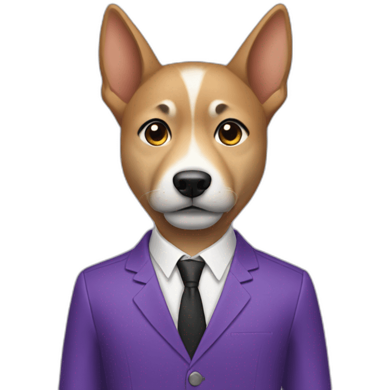 Asian young man with spike dog collar in a purple suit emoji