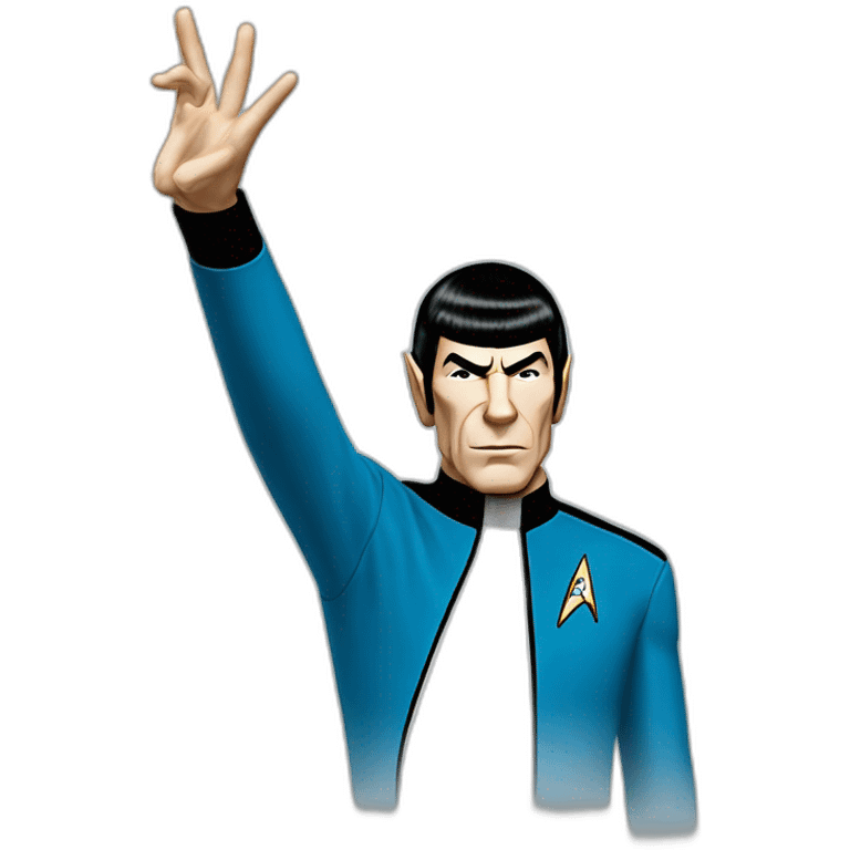 Spock with the Vulcan salute with Starfleet blue uniform (Star Trek) emoji