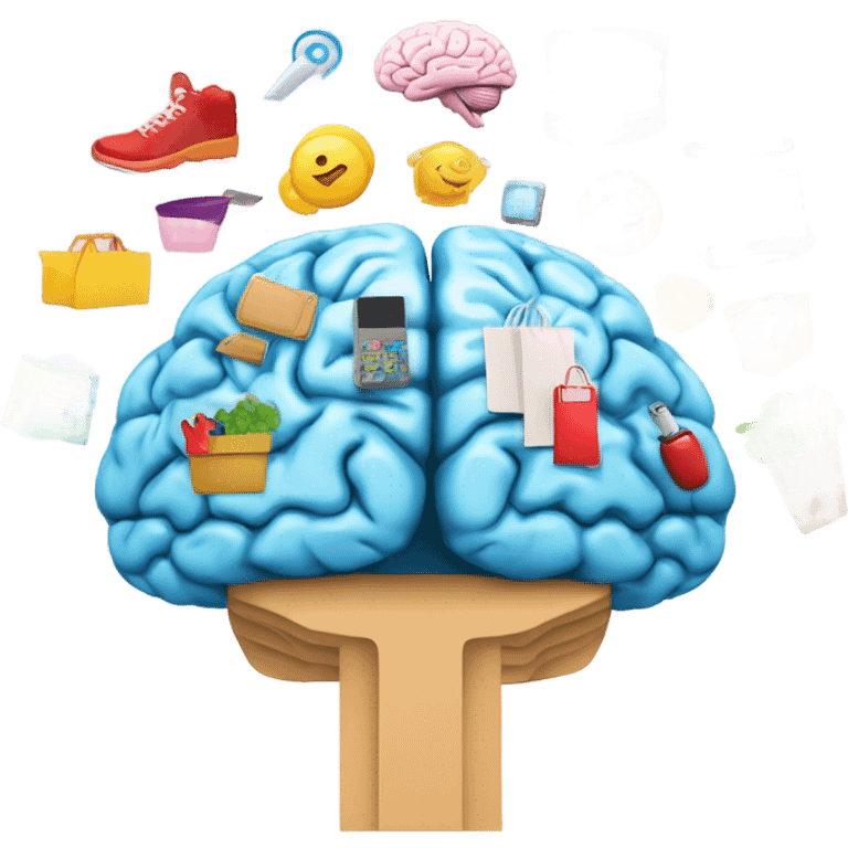 Brain thinking of shopping  emoji