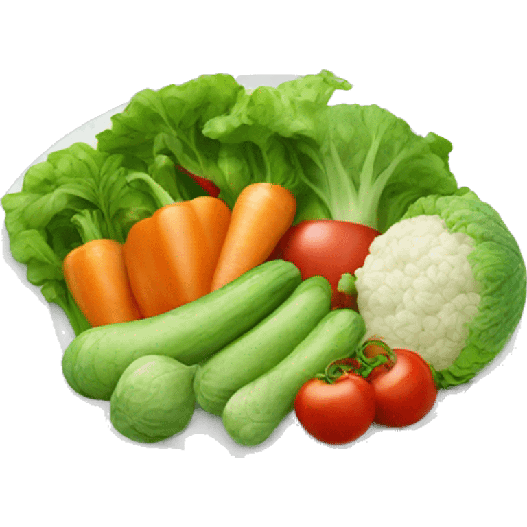 Plate with vegetables  emoji