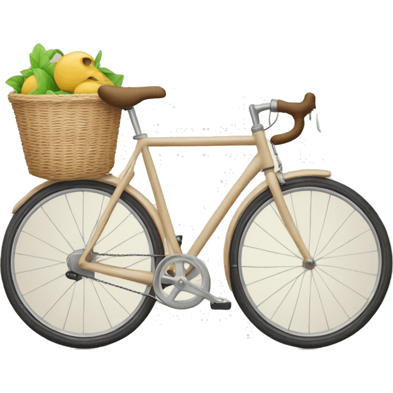 Beige bike with a basket on the front emoji