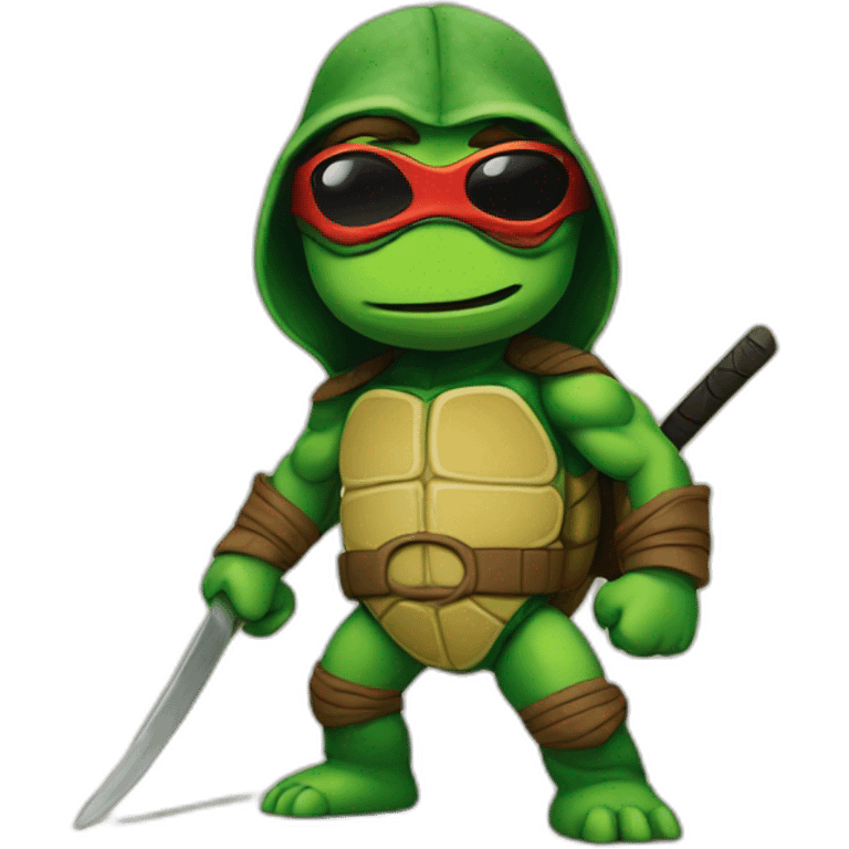 John Lennon as a ninja turtle emoji