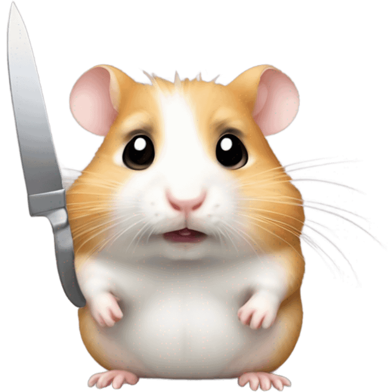 Hamster holding a knife angrily  emoji