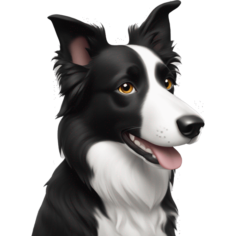 Border-collie black and white with thin white line on forehead  emoji