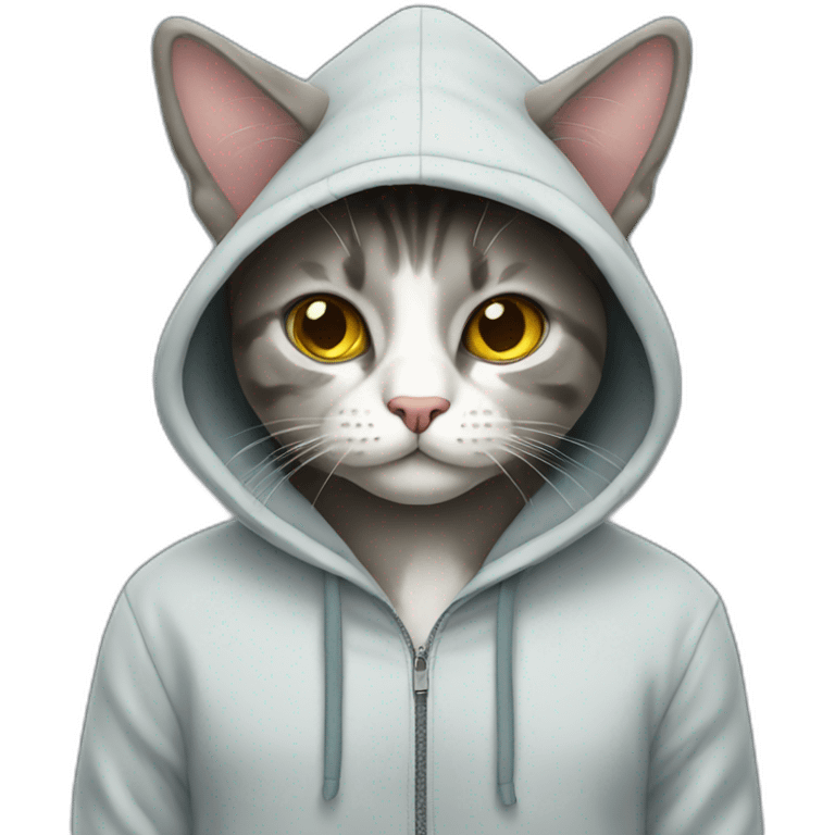 cat in hoodie emoji