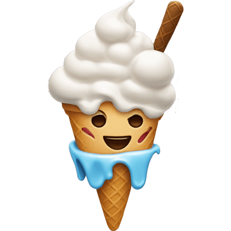 Ice cream smile emoji