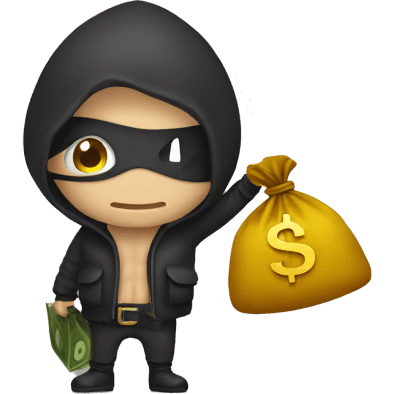 Thief with money bag emoji