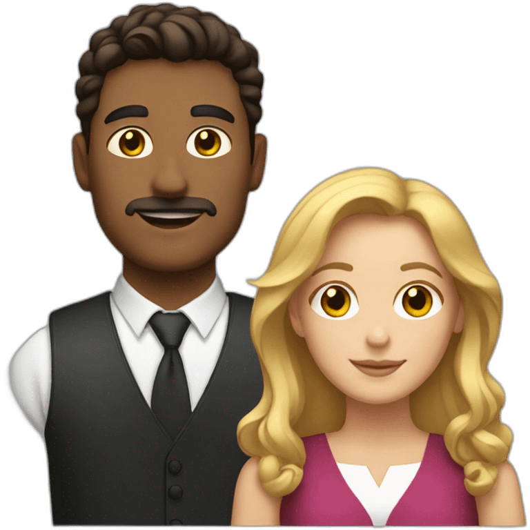 White woman and Latino man emoji