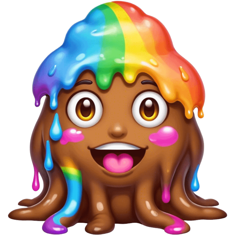 melted rainbow poop girl emoji monster emoji