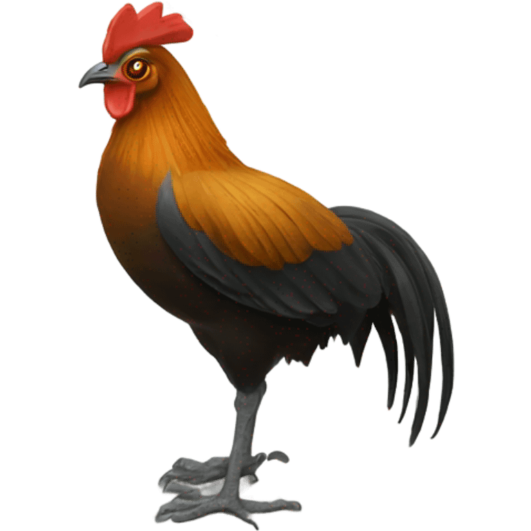 Jungle fowl with a dipper emoji